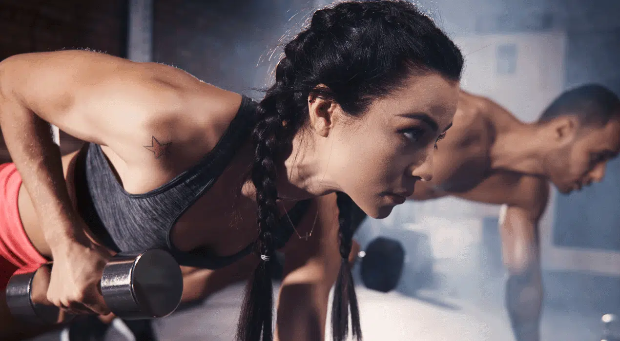 People engaging in exercise and hydration recovery after an aesthetic treatment