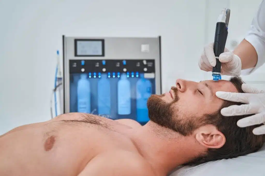 Man receiving Hydrafacial skin treatment at Gateway Health in Tempe AZ
